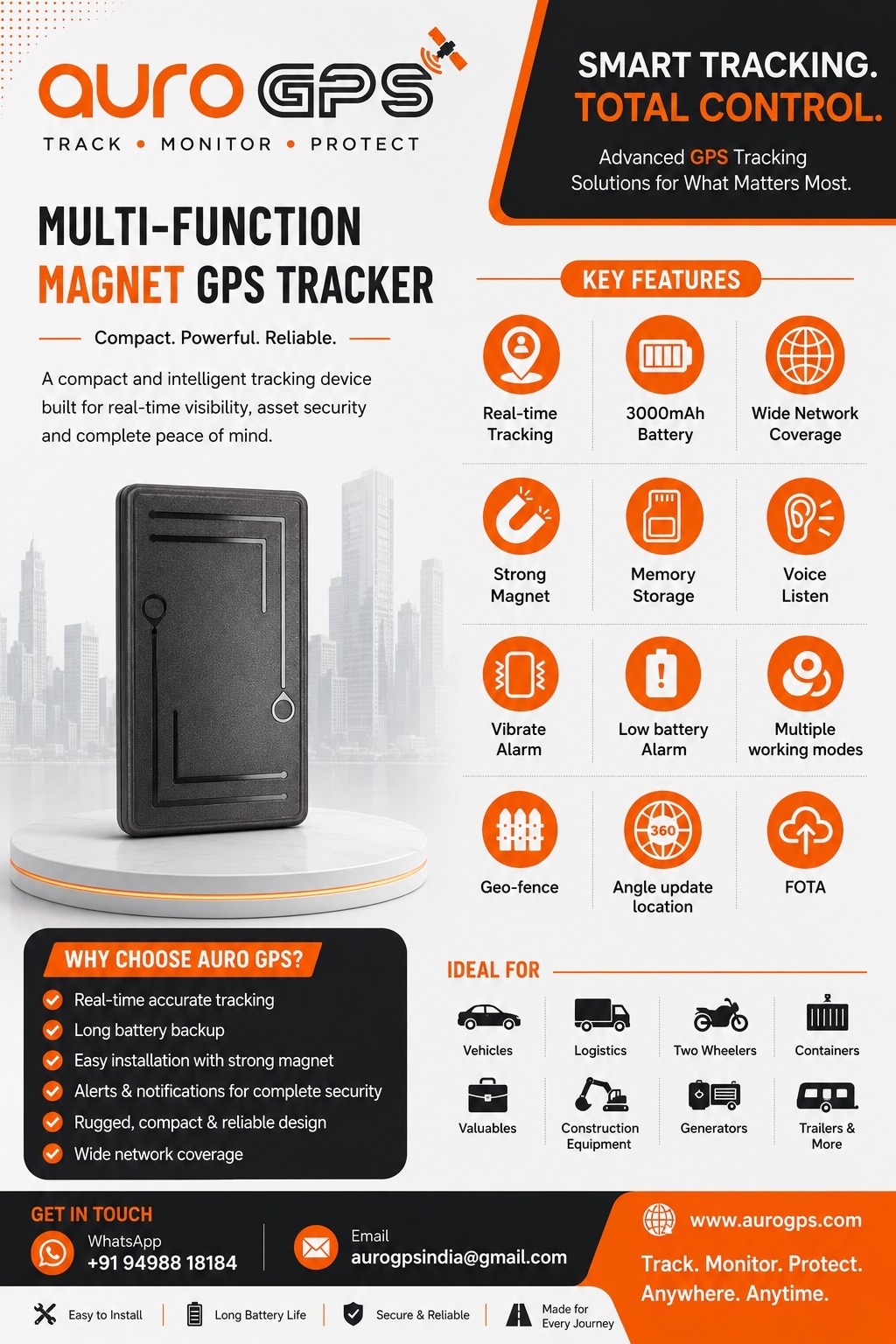 MAGNETIC MULTI FUNCTION GPS TRACKER 3000 MaH